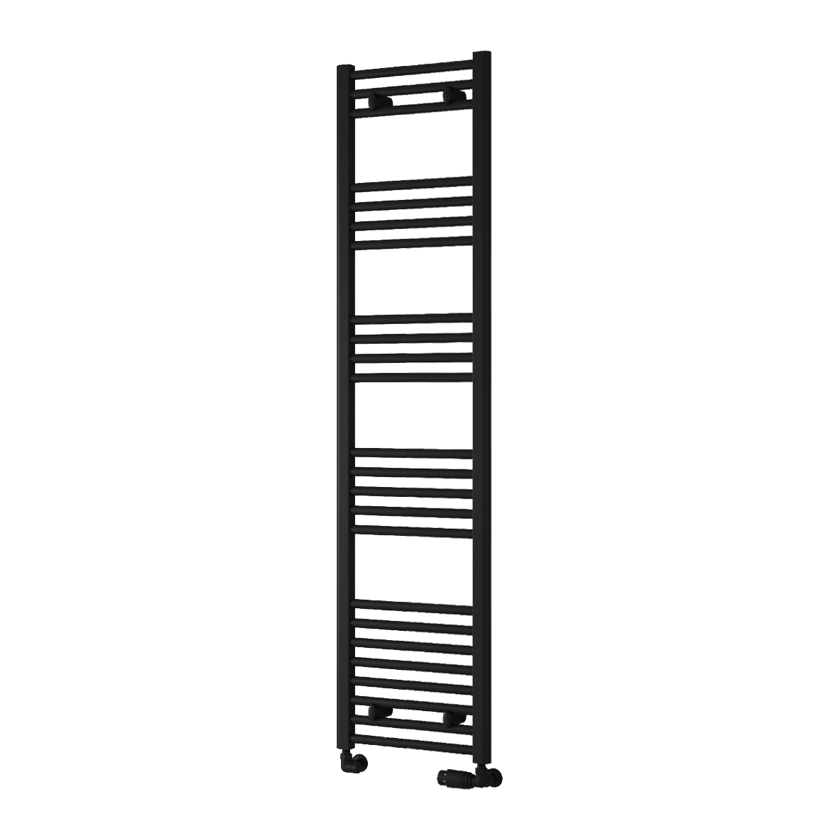 Capo Black Flat Mild Steel Towel Rail