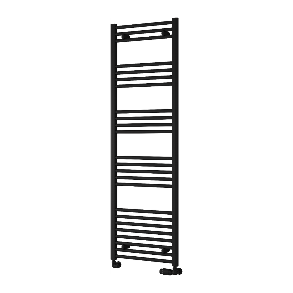 Capo Black Flat Mild Steel Towel Rail
