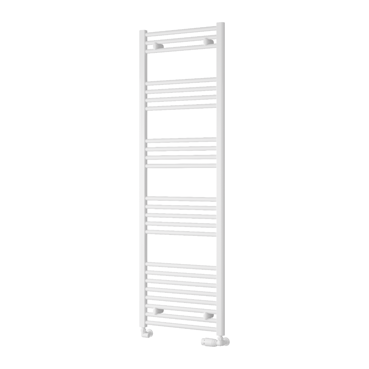 Capo White Flat Mild Steel Towel Rail