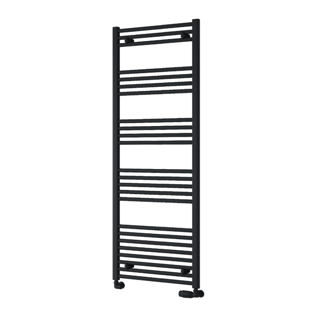Capo Black Flat Mild Steel Towel Rail