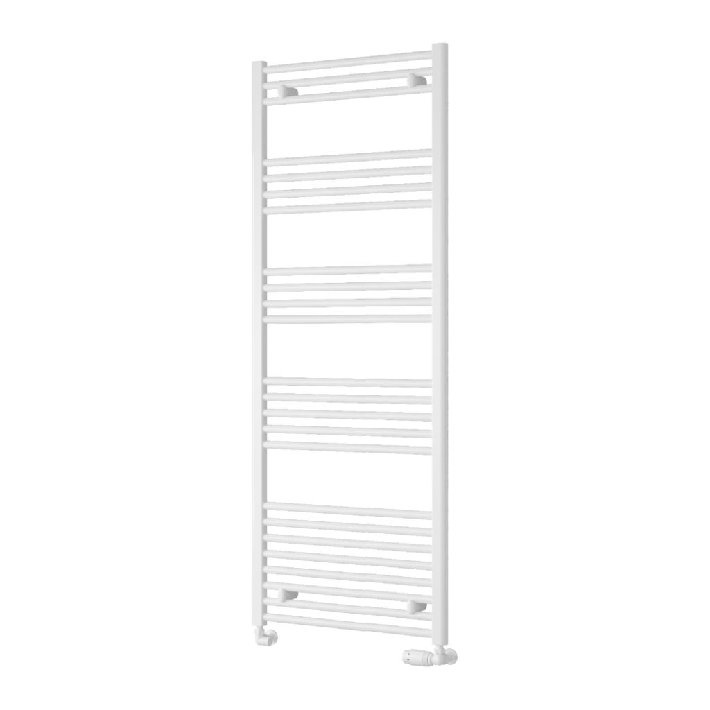 Capo White Flat Mild Steel Towel Rail
