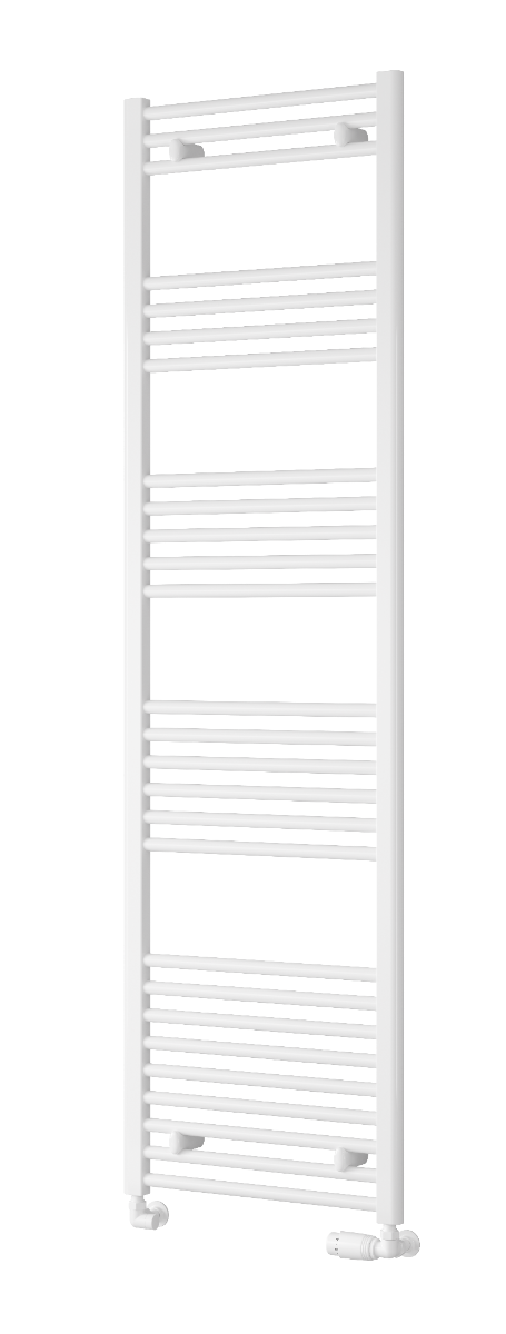 Capo White Flat Mild Steel Towel Rail