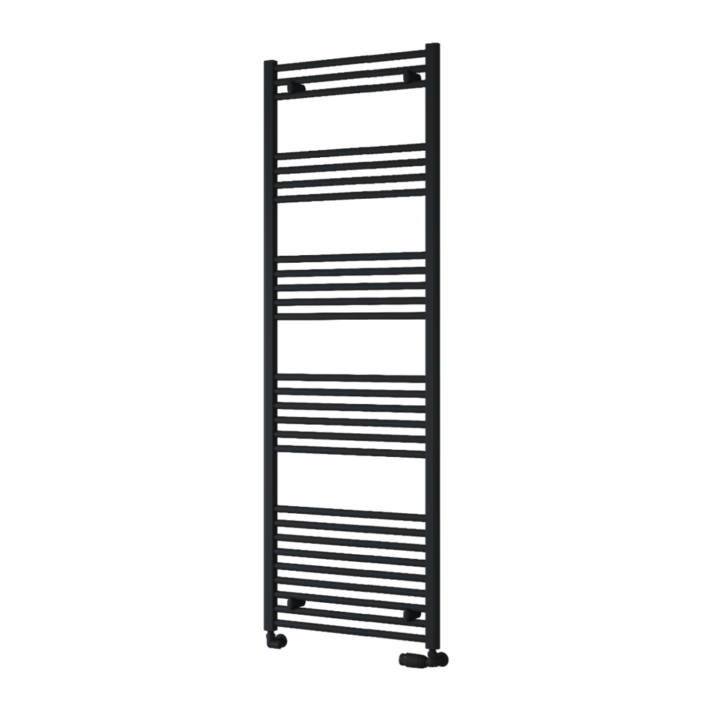Capo Black Flat Mild Steel Towel Rail