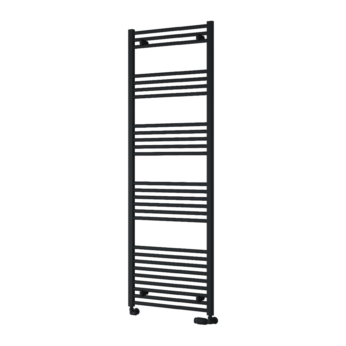 Capo Black Flat Mild Steel Towel Rail