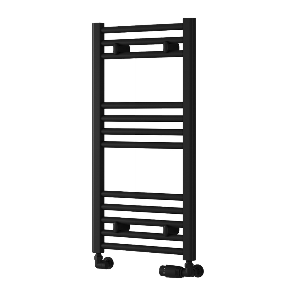 Capo Black Flat Mild Steel Towel Rail