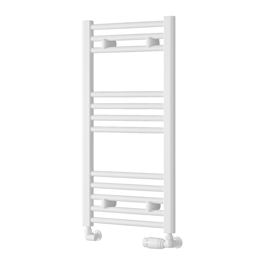 Capo White Flat Mild Steel Towel Rail