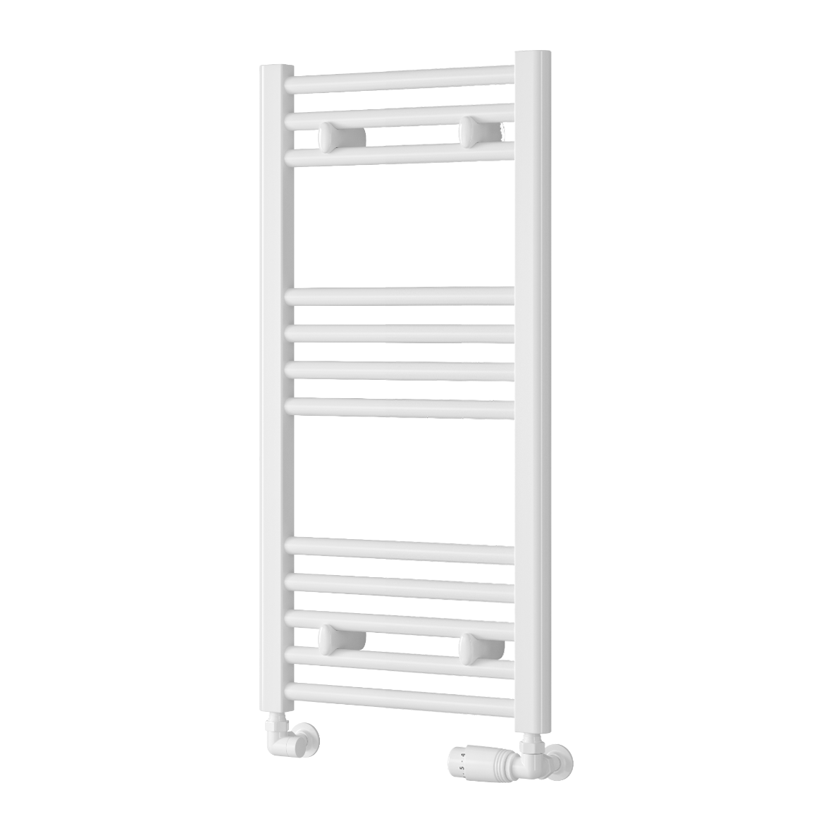 Capo White Flat Mild Steel Towel Rail