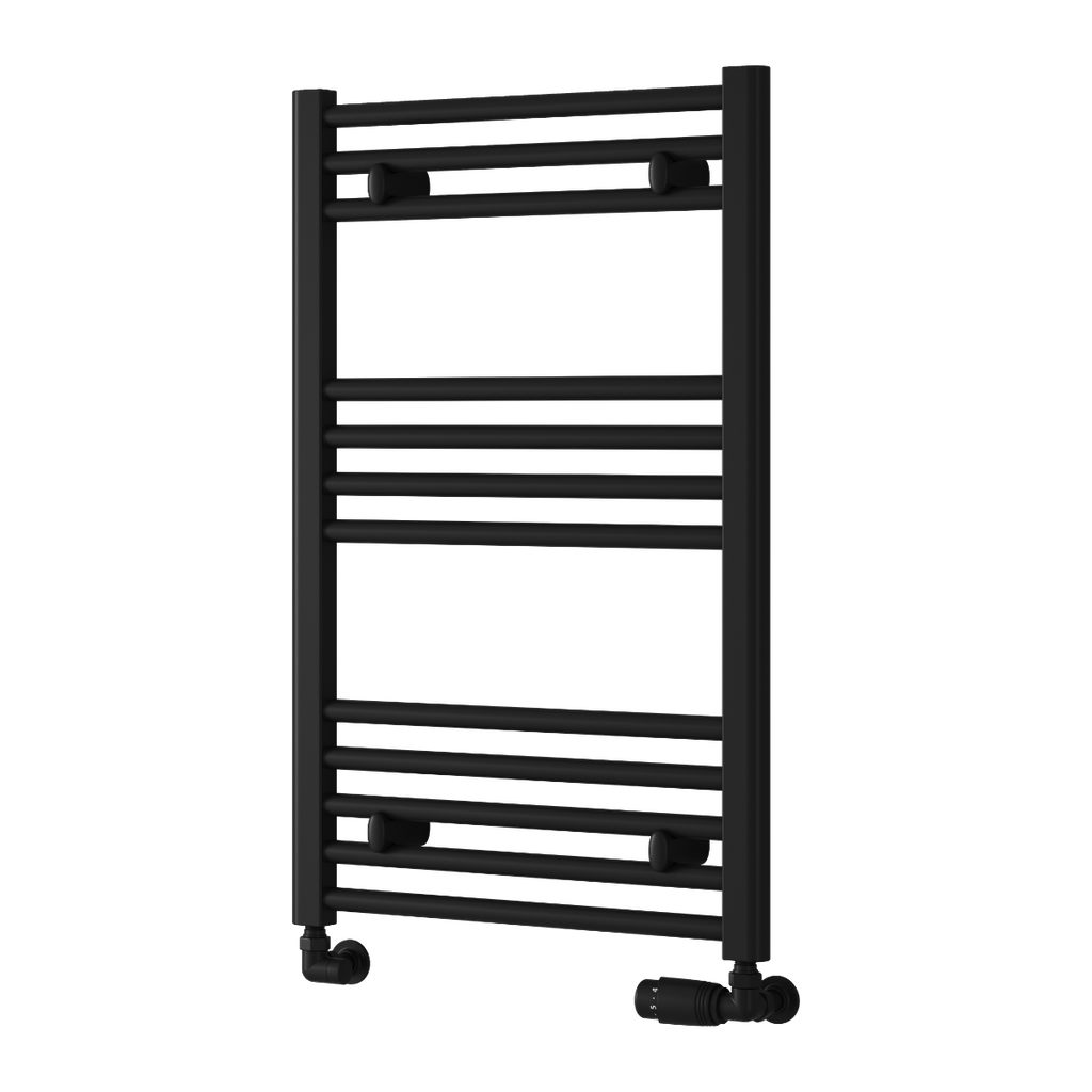Capo Black Flat Mild Steel Towel Rail