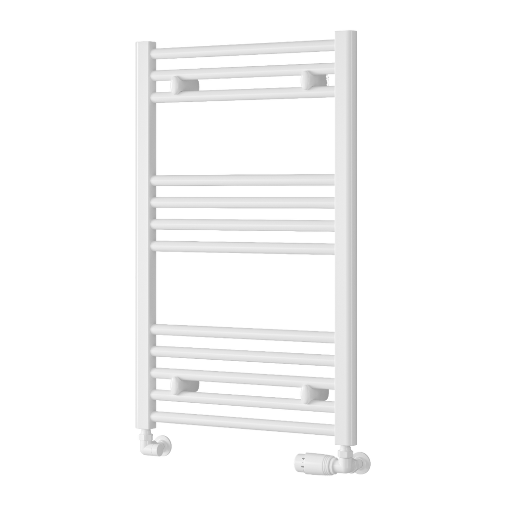 Capo White Flat Mild Steel Towel Rail