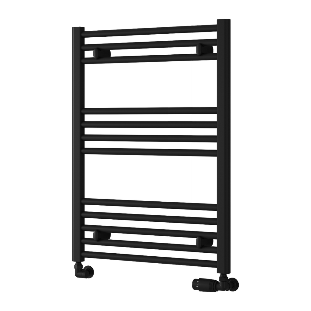 Capo Black Flat Mild Steel Towel Rail
