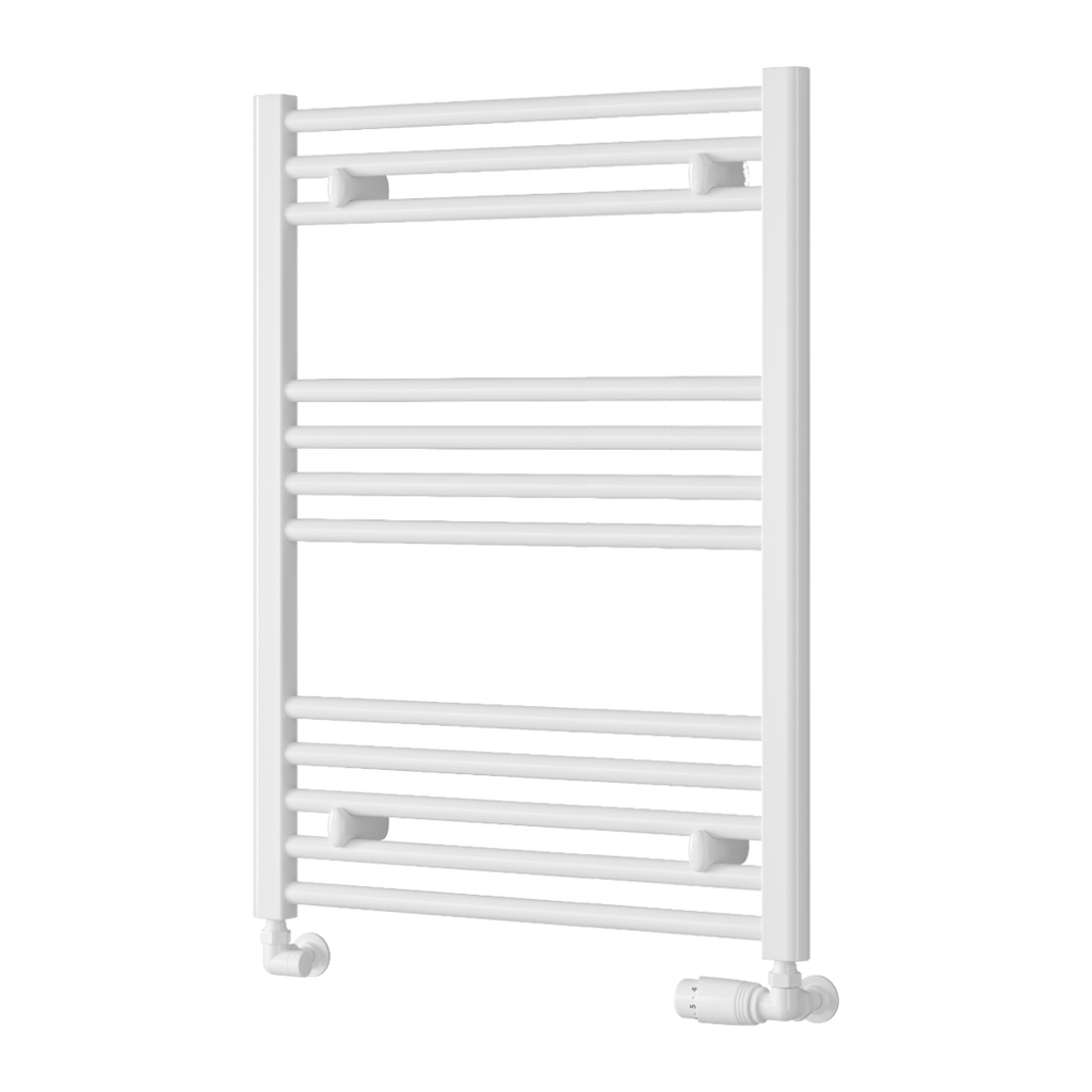 Capo White Flat Mild Steel Towel Rail