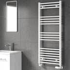 Capo White Flat Mild Steel Towel Rail