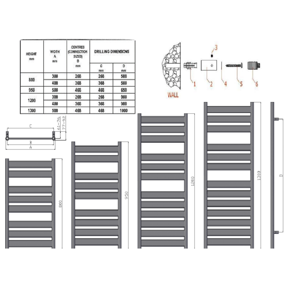 Carpi Mild Steel Towel Rail