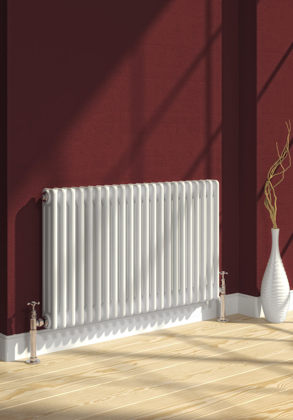 Colona 3 Column Horizontal White Radiator