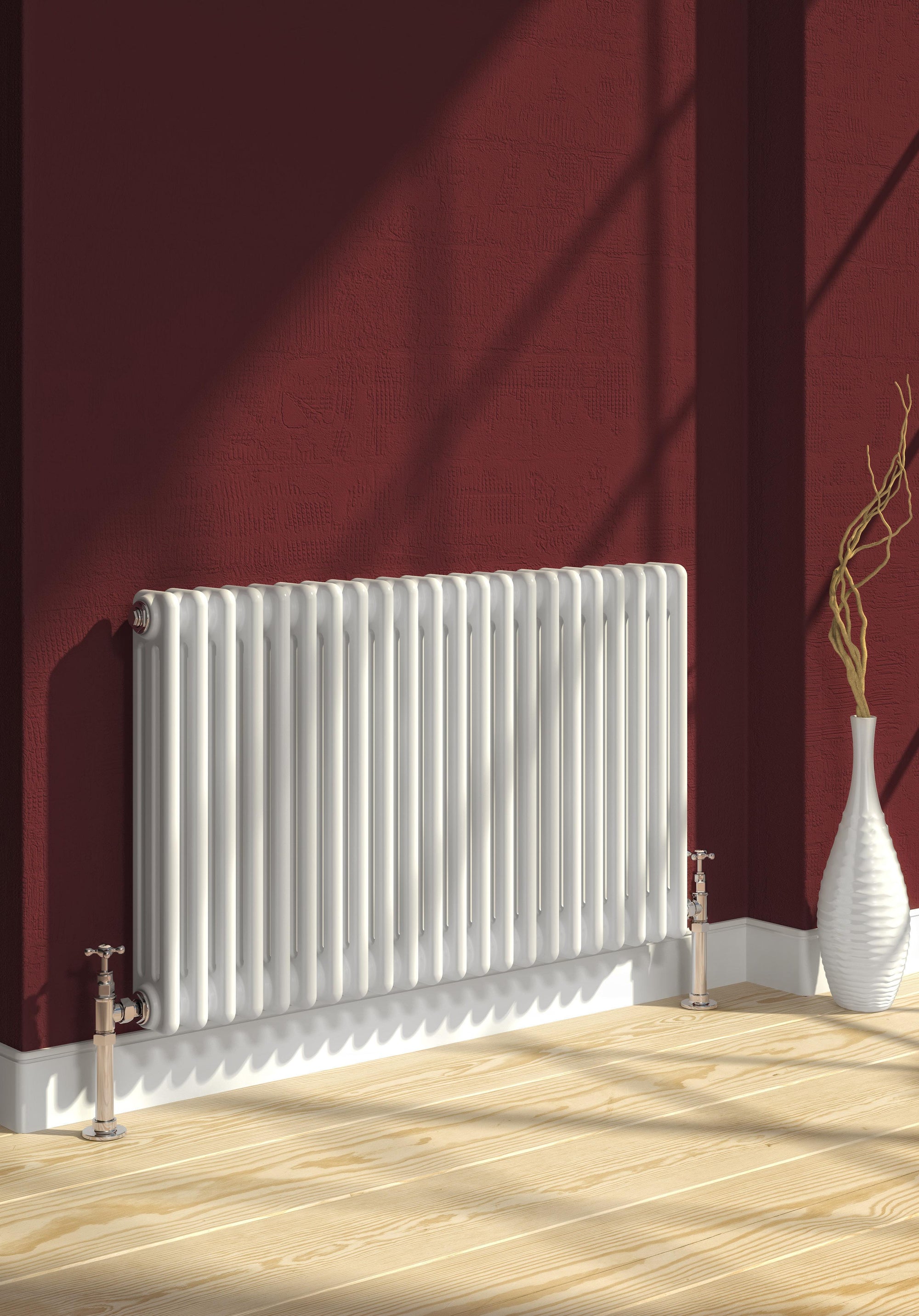 Colona 3 Column Horizontal White Radiator