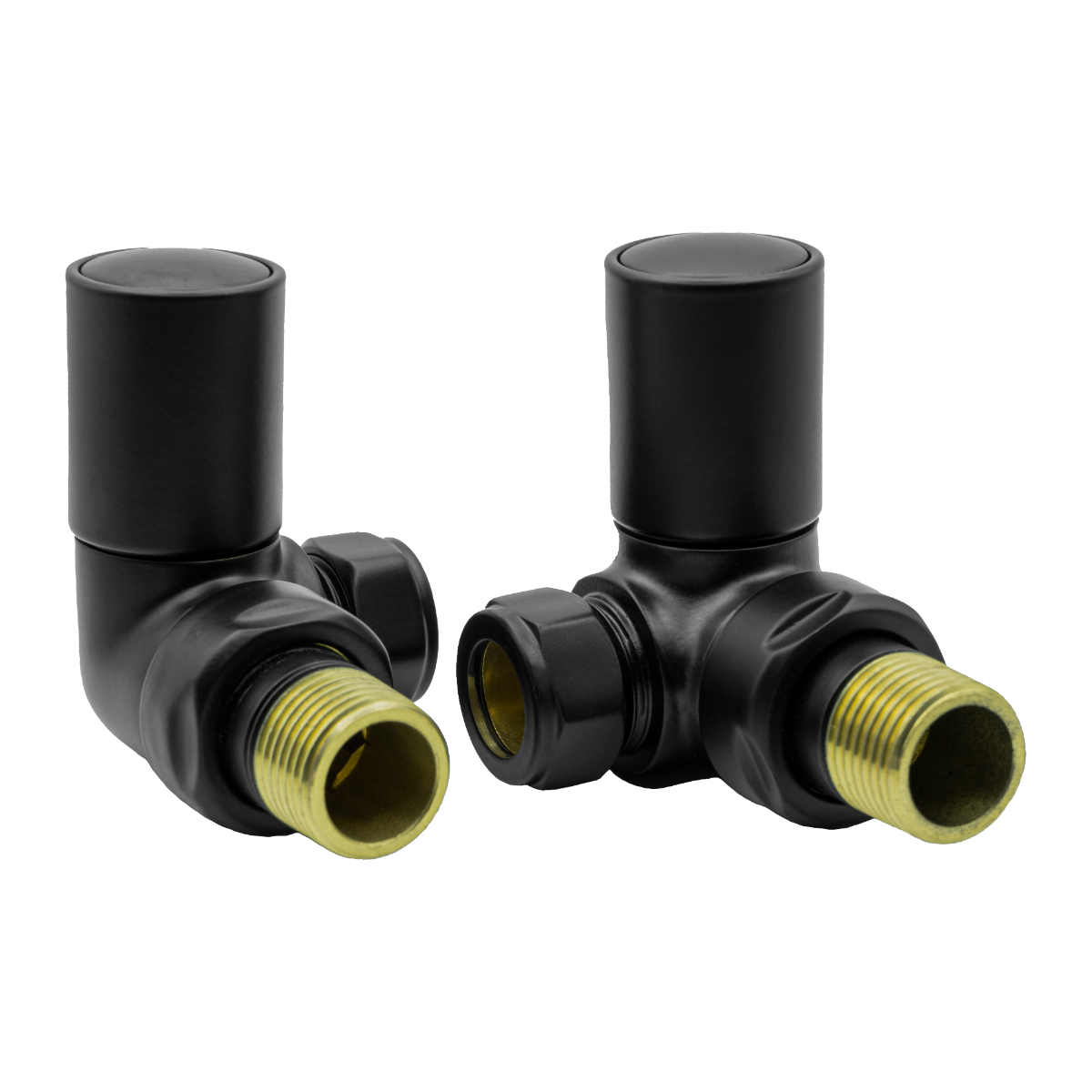 Crova Corner Radiator Valves - Black