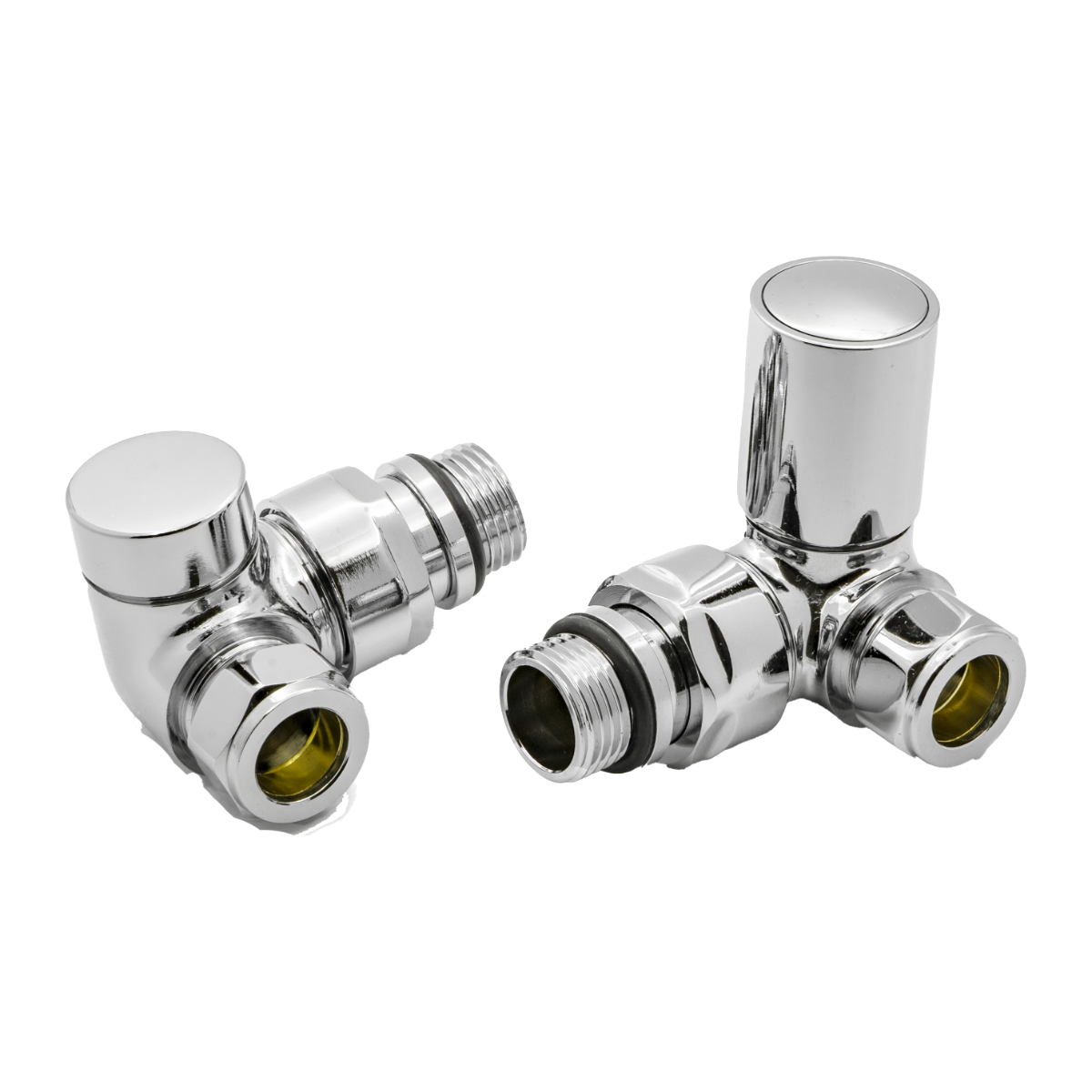 Crova Corner Radiator Valves - Chrome