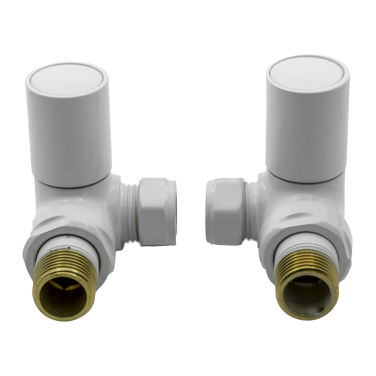 Crova Corner Radiator Valves - White