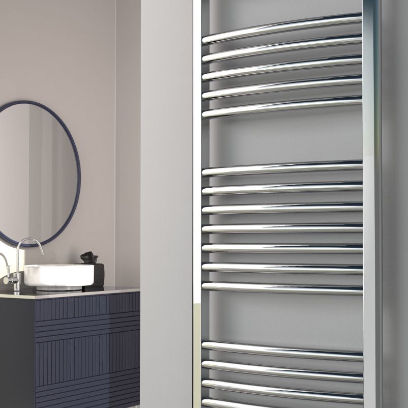 Diva Chrome Curved 25mm Towel Rail