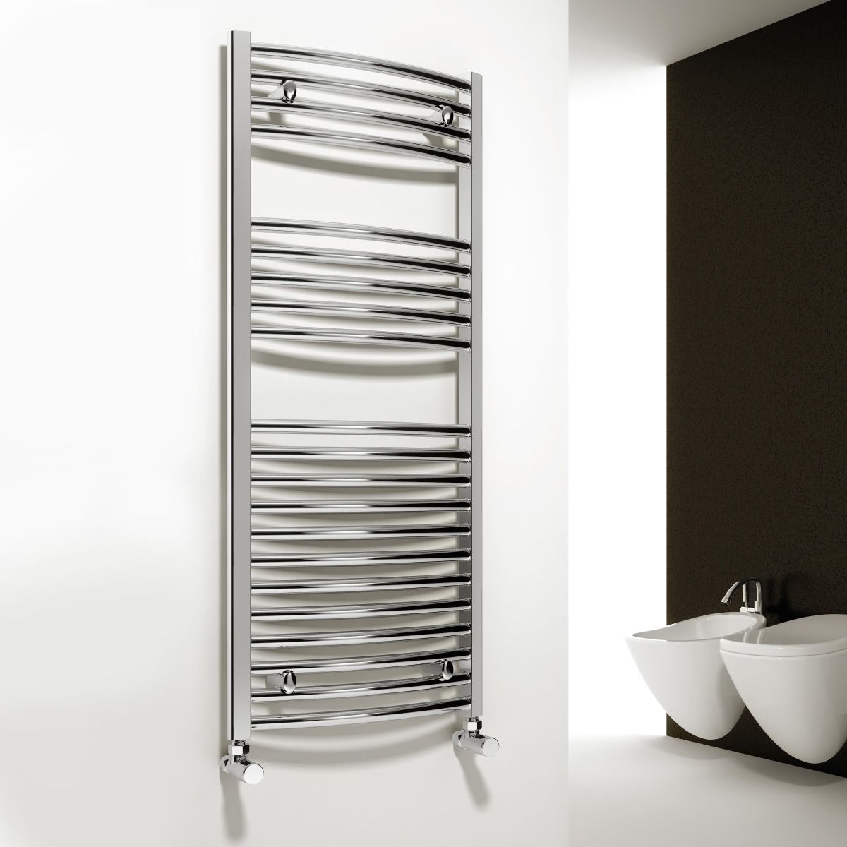 Diva Chrome Curved 25mm Towel Rail