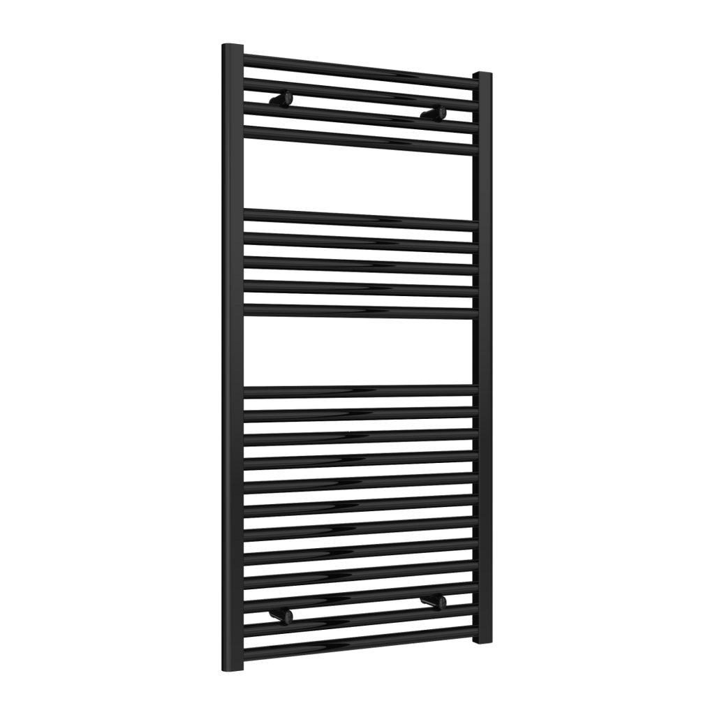 Diva Black Flat Mild Steel Towel Rail