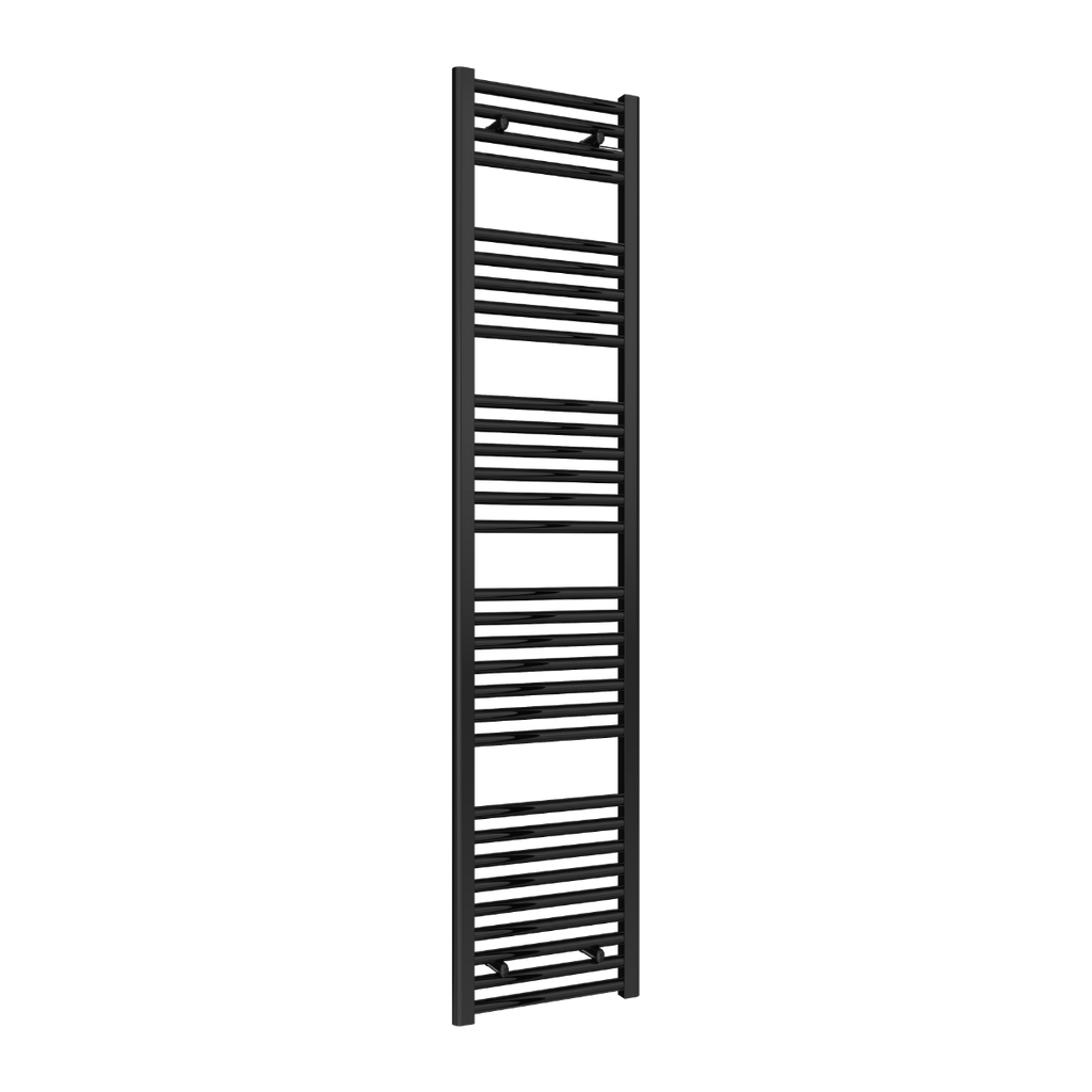 Diva Black Flat Mild Steel Towel Rail