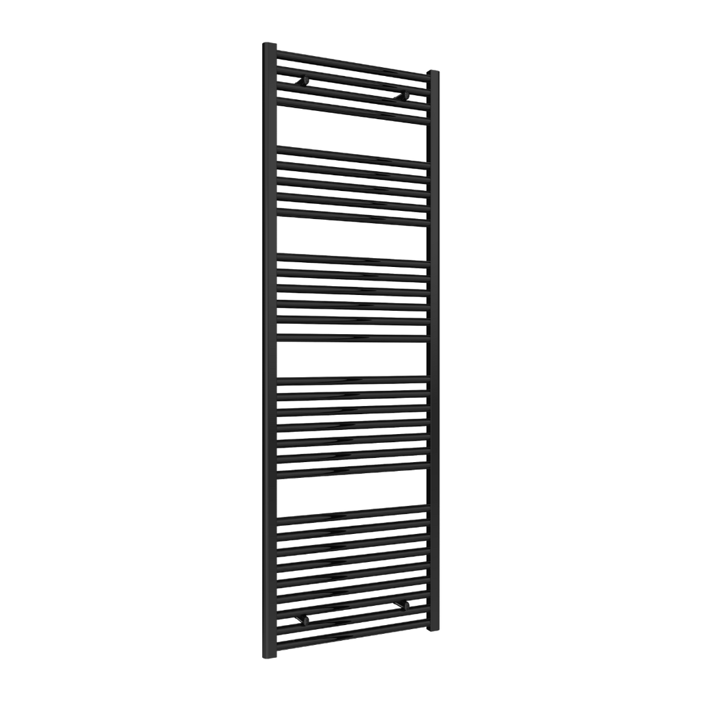 Diva Black Flat Mild Steel Towel Rail