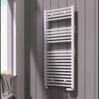 Diva White Flat Mild Steel Towel Rail