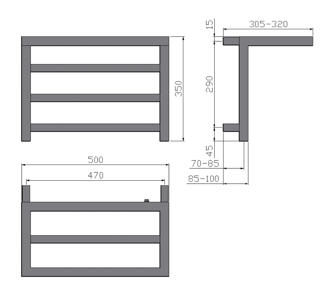 Elvina Mild Steel Towel Rail