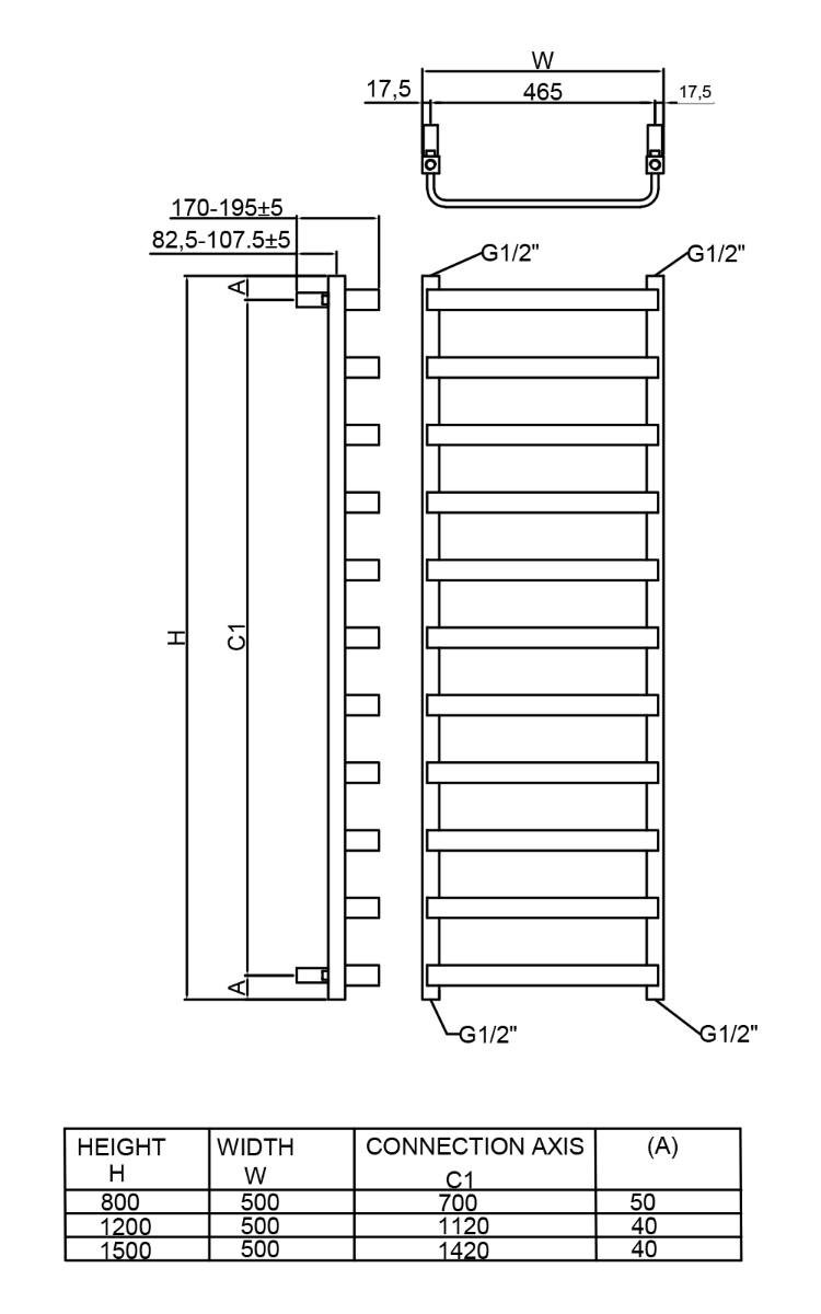 Flora Mild Steel Towel Rail