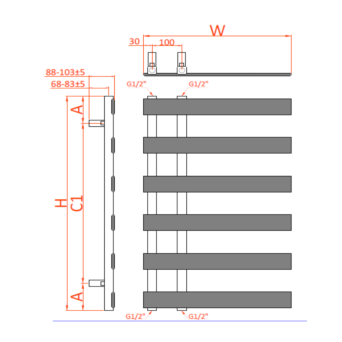 Florina Mild Steel Towel Rail