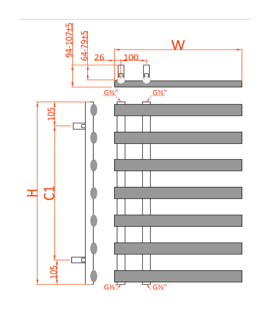 Grace Mild Steel Towel Rail