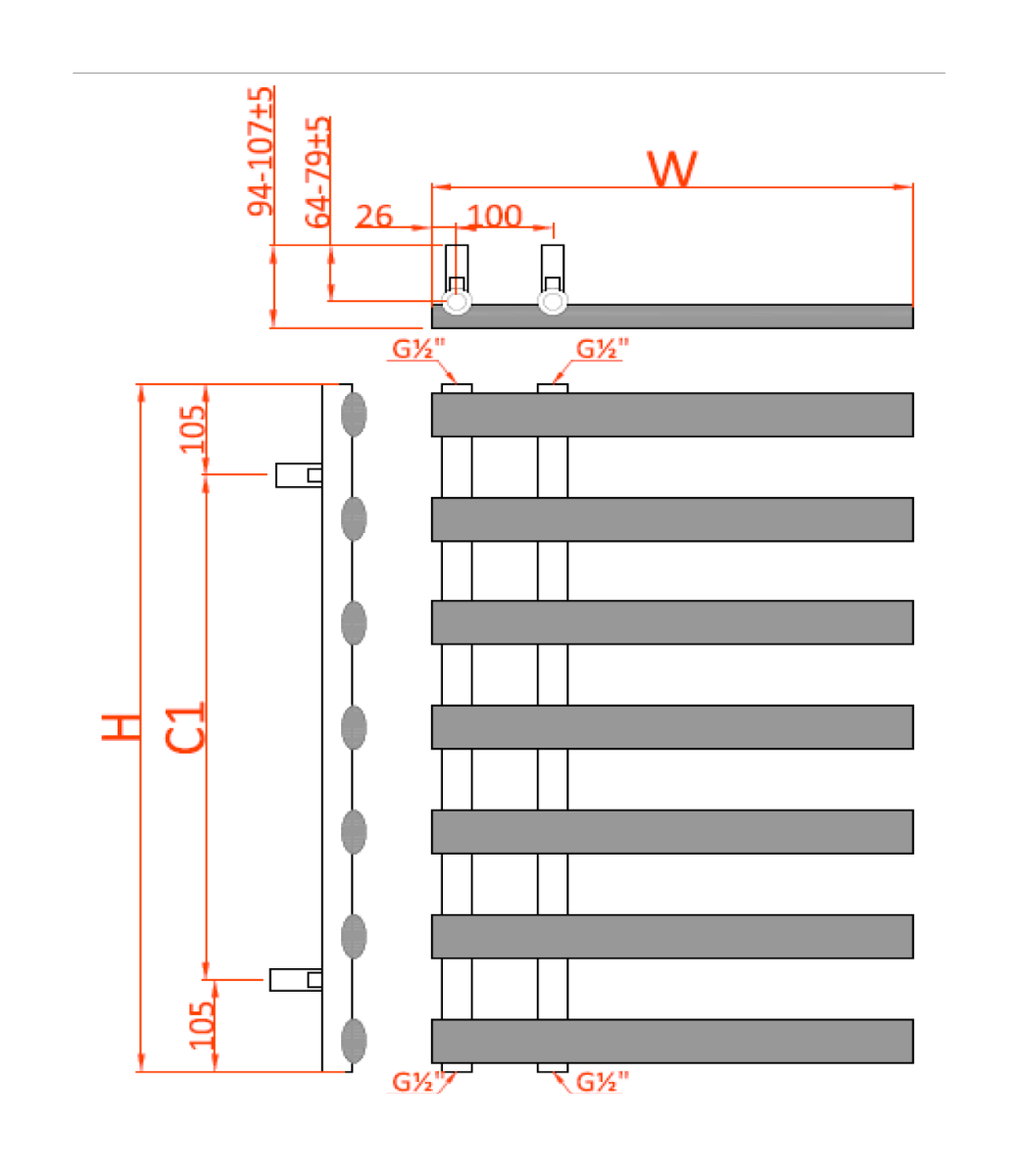 Grace Mild Steel Towel Rail