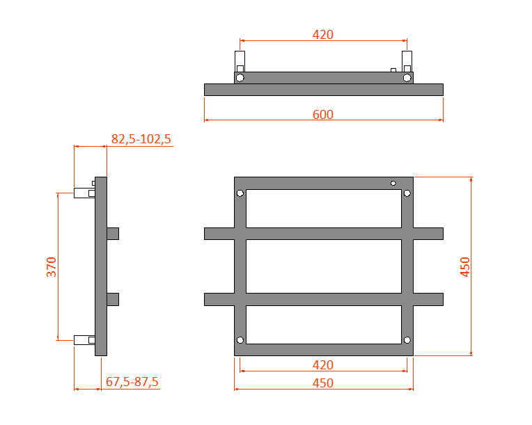 Lago 2 Mild Steel Towel Rail