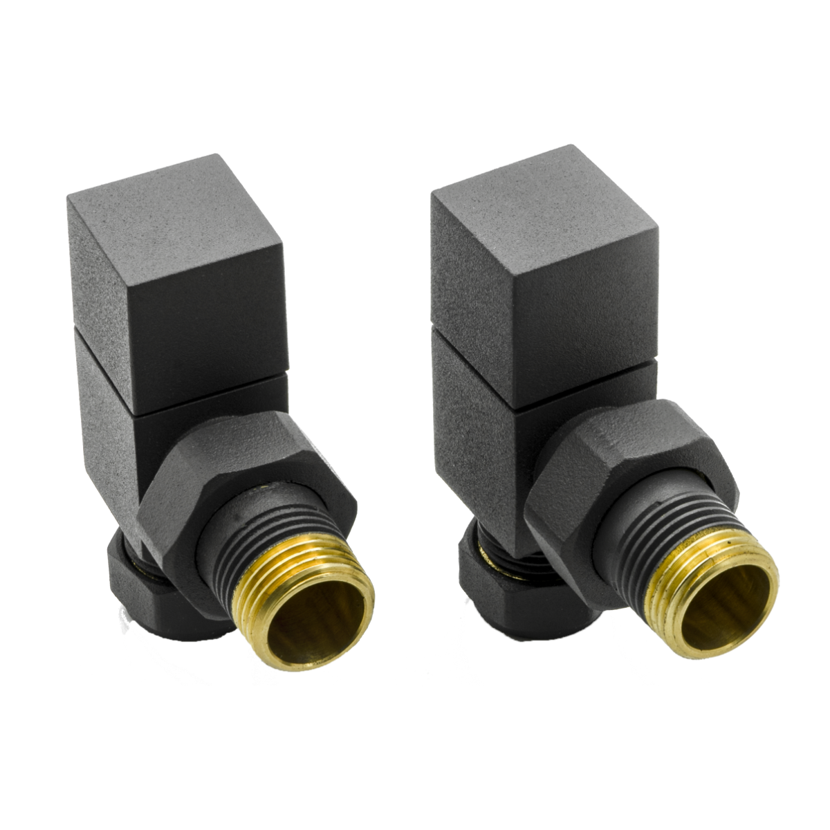 Loge Angled Radiator Valves - Anthracite