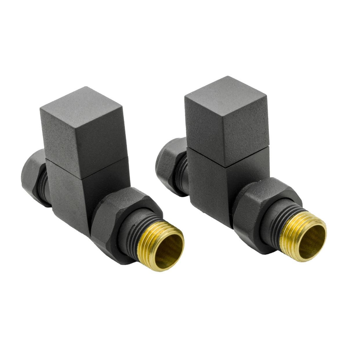 Loge Straight Radiator Valves - Anthracite