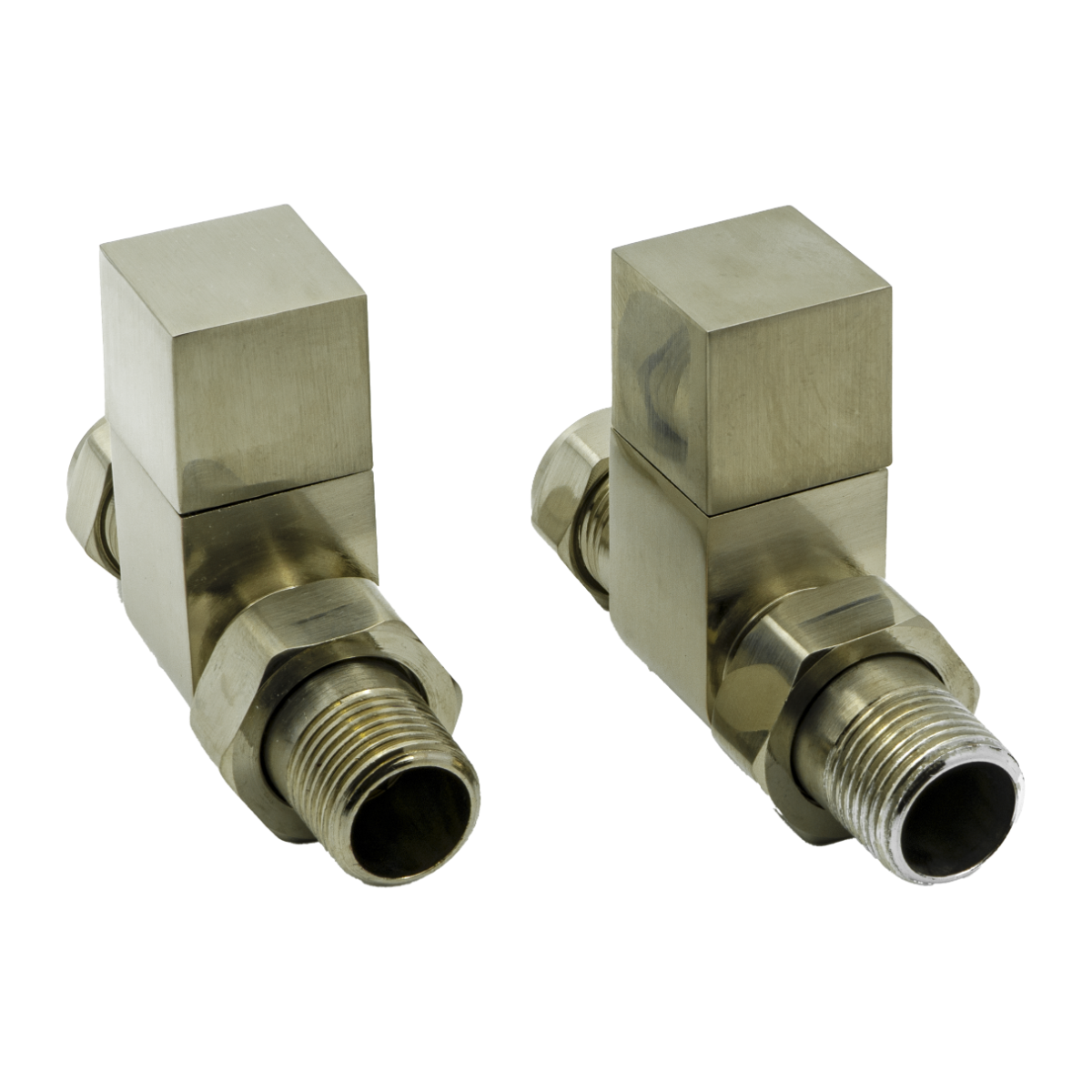 Loge Straight Radiator Valves - Brushed