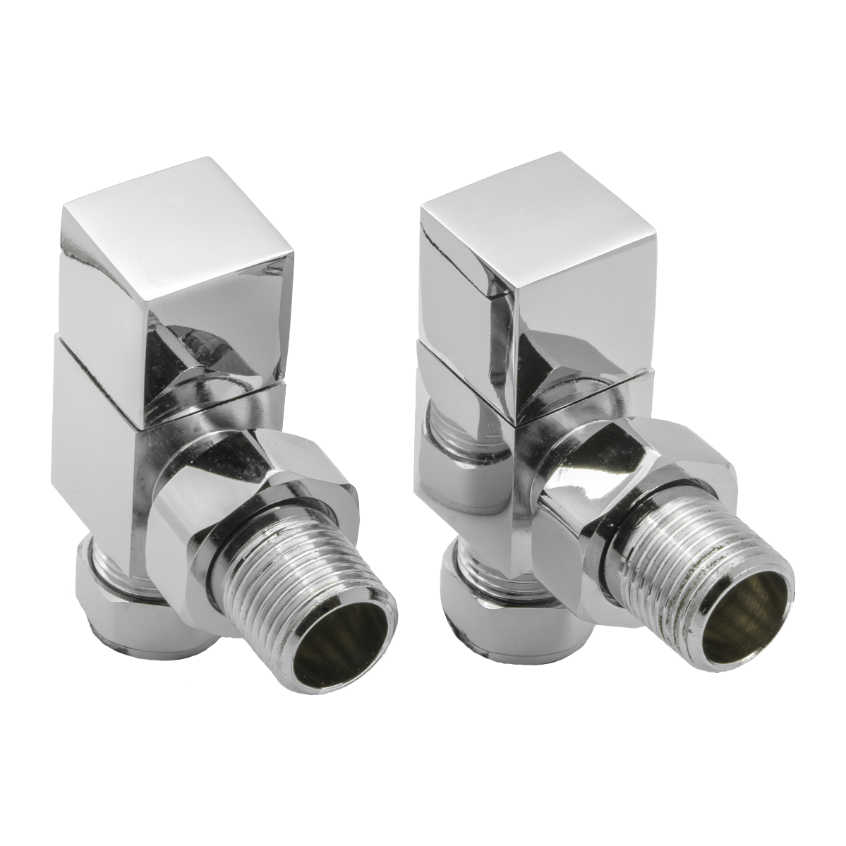 Loge Angled Radiator Valves - Chrome