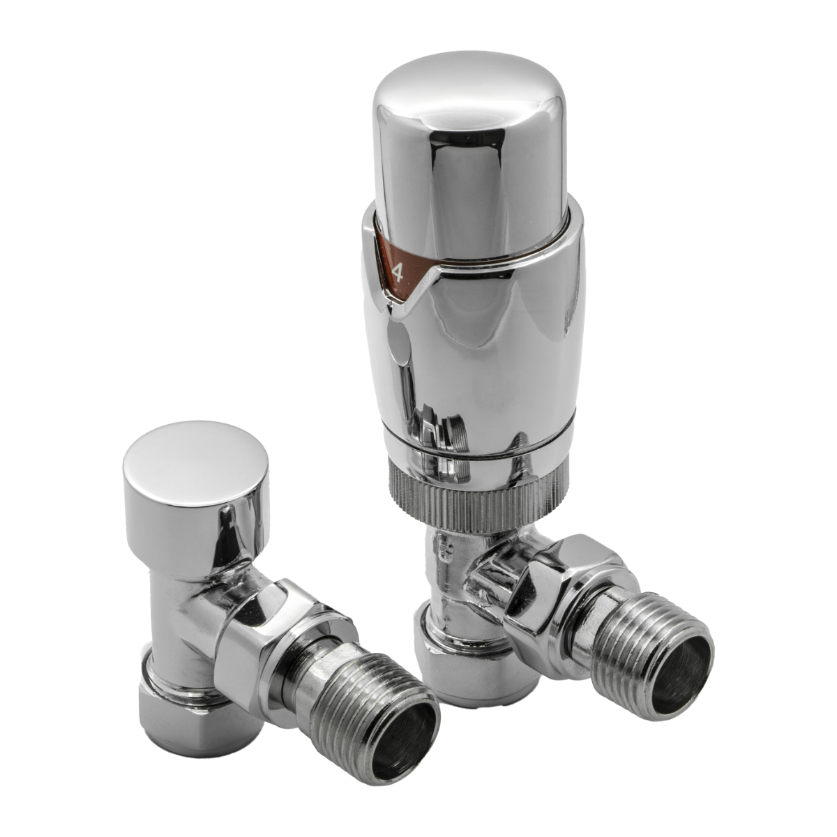 Modal TRV Angled Radiator Valves - Chrome