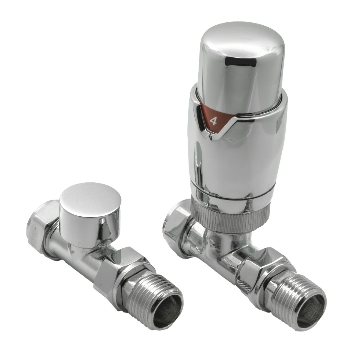 Modal TRV Straight Radiator Valves - Chrome