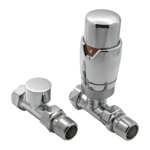 Modal TRV Straight Radiator Valves - Chrome