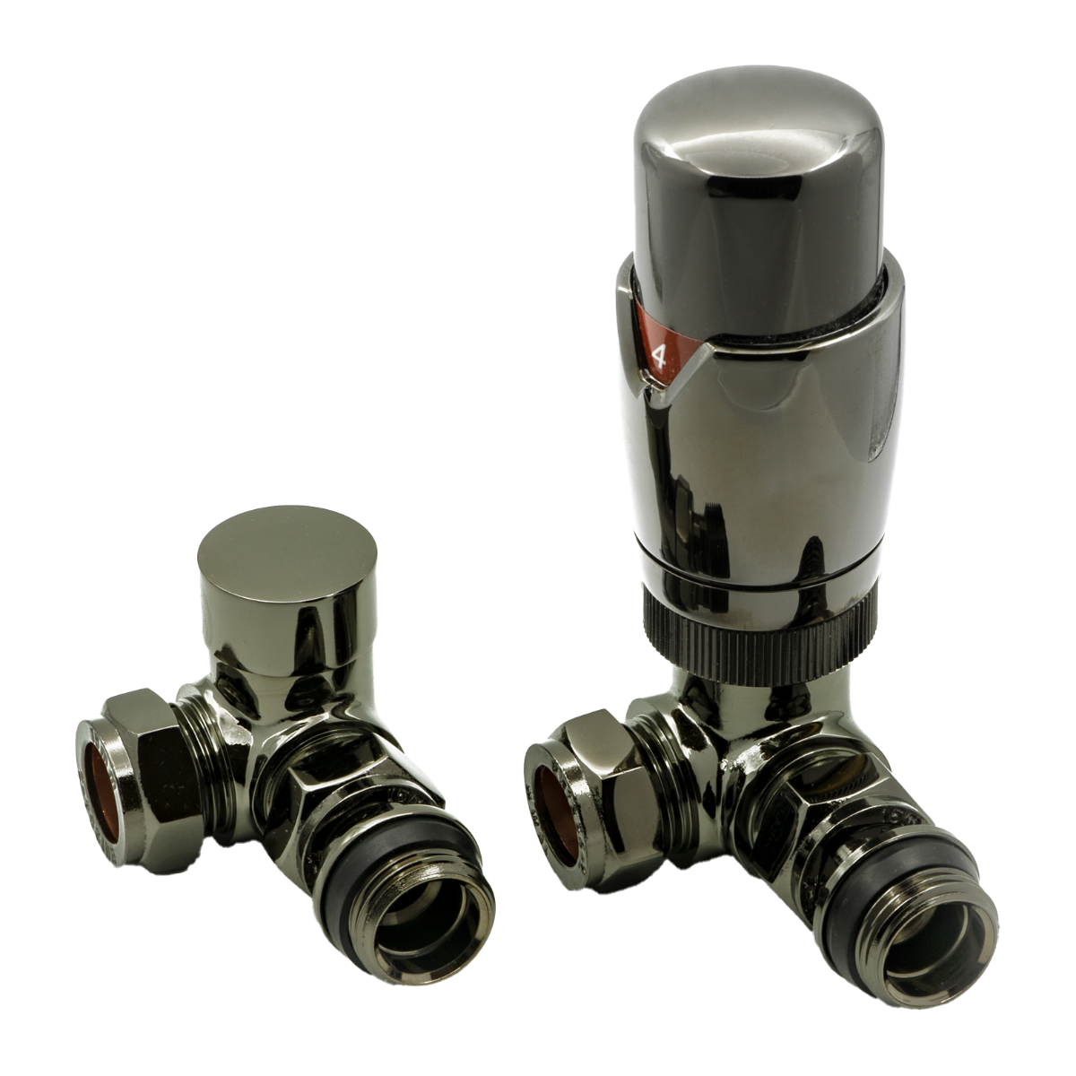 Modal TRV Corner Radiator Valves - Oiled Bronze