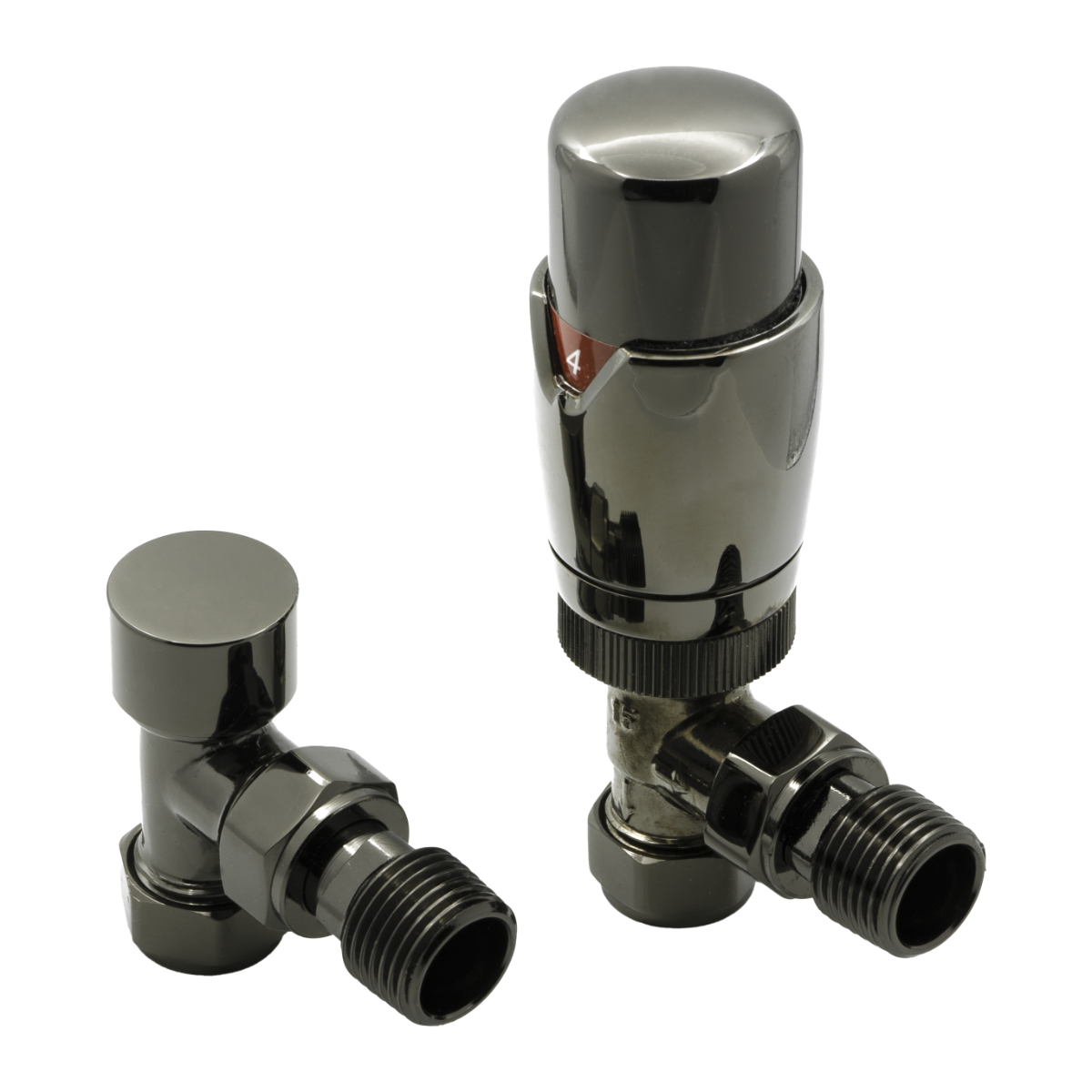 Modal TRV Angled Radiator Valves - Oiled Bronze