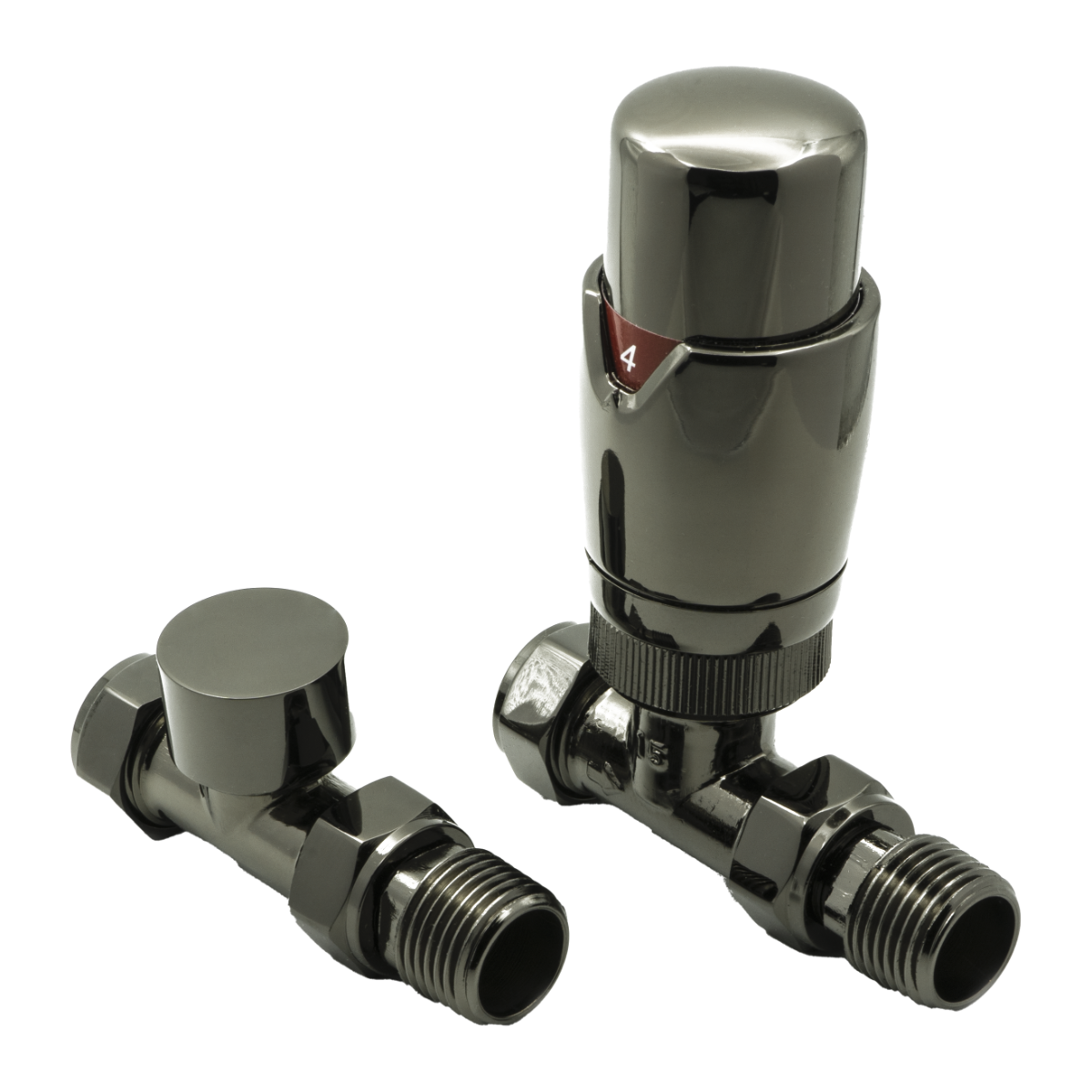 Modal TRV Straight Radiator Valves - Oiled Bronze