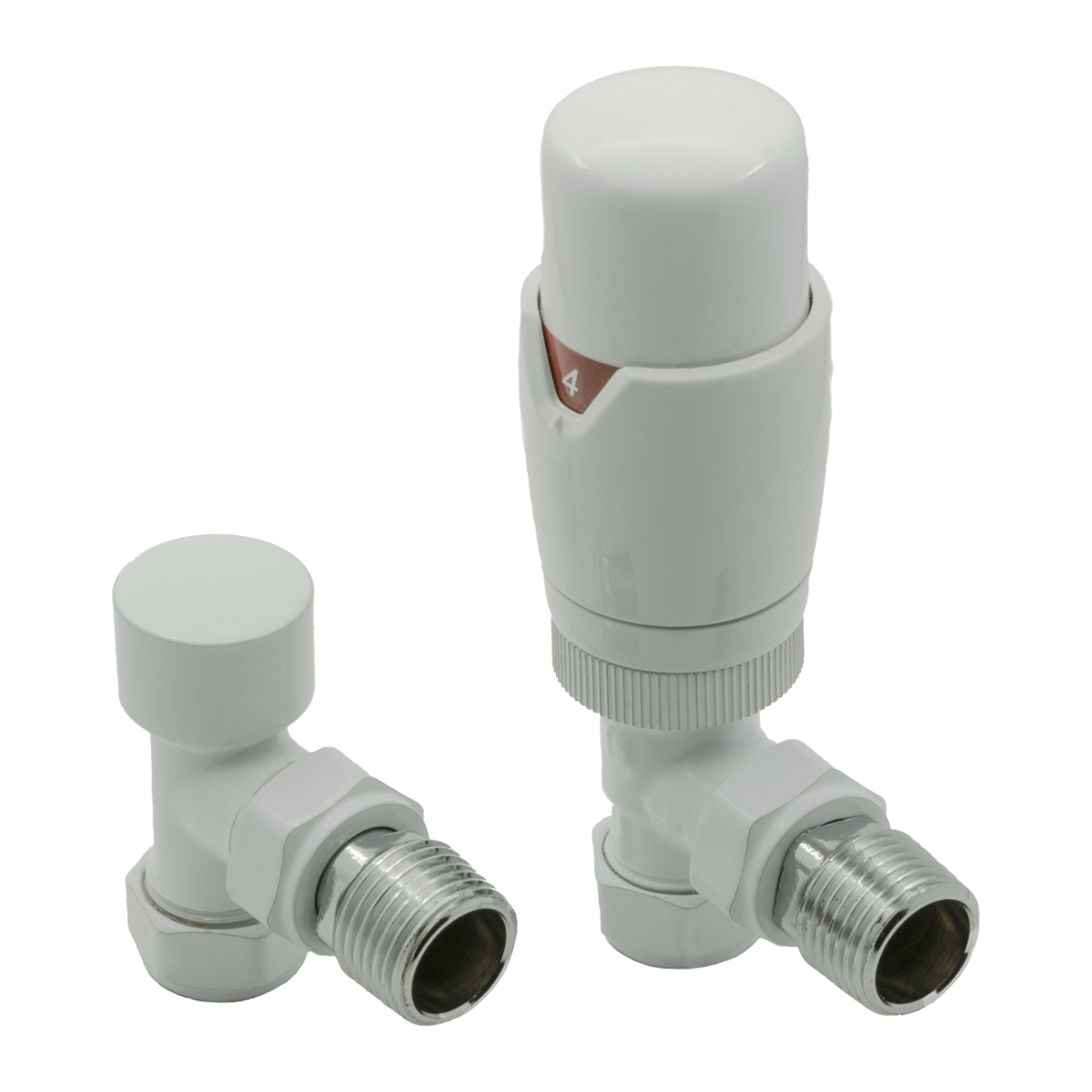 Modal TRV Angled Radiator Valves - White
