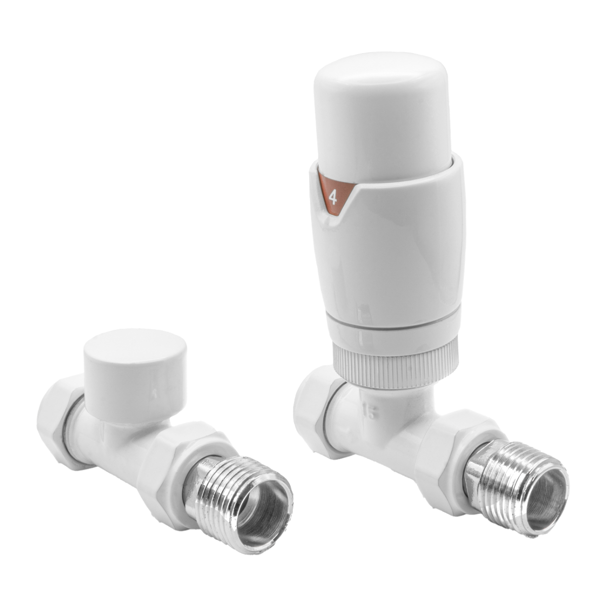 Modal TRV Straight Radiator Valves - White