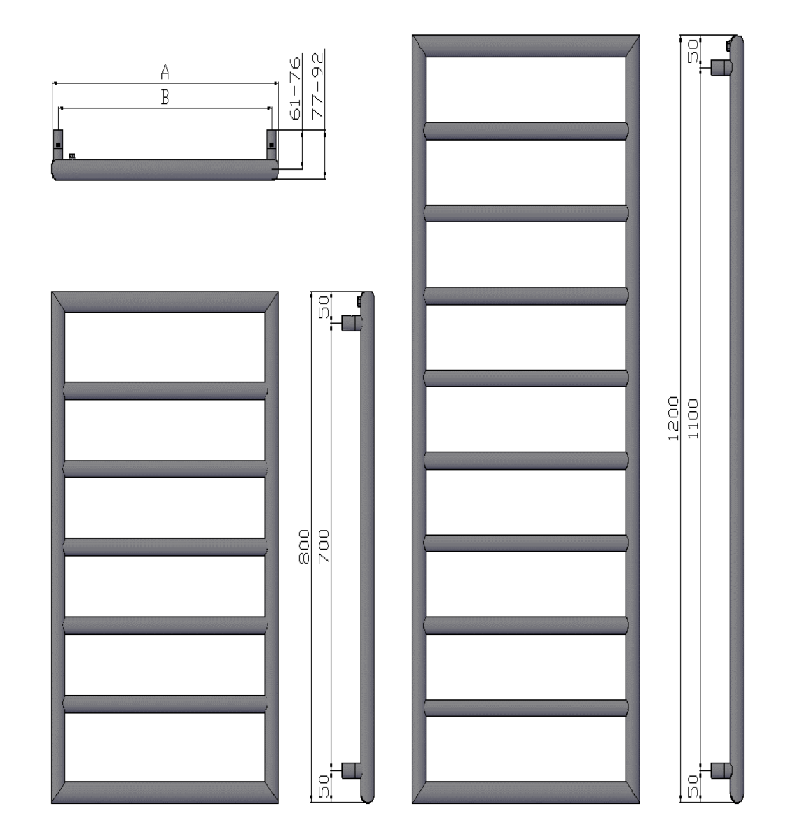 Nardo Mild Steel Towel Rail