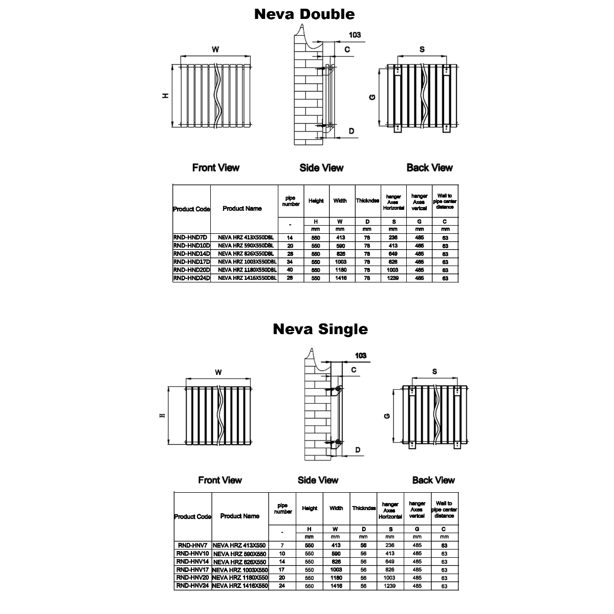 Neva Mild Steel Horizontal Radiator