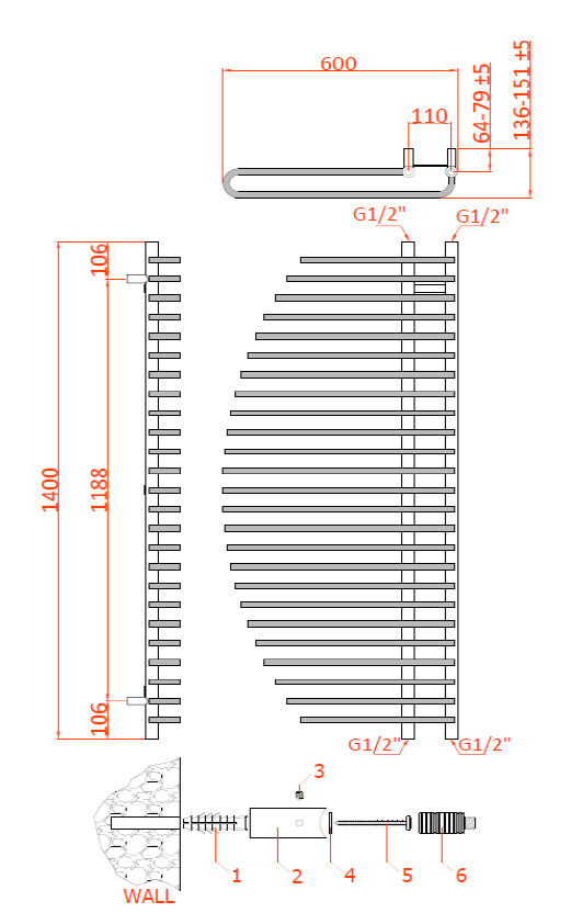 Nola Mild Steel Towel Rail