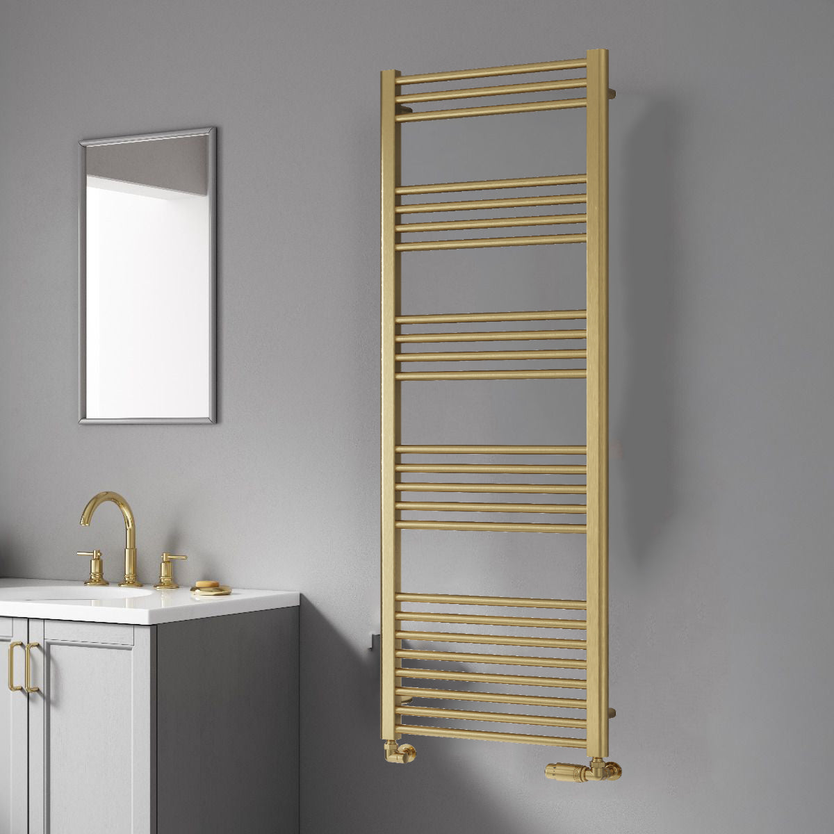 Ottone Brushed Brass Mild Steel Towel Rail